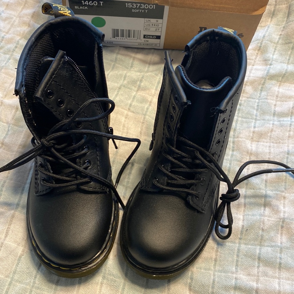 Brand new toddler size 10 black Dr. Marten boots.